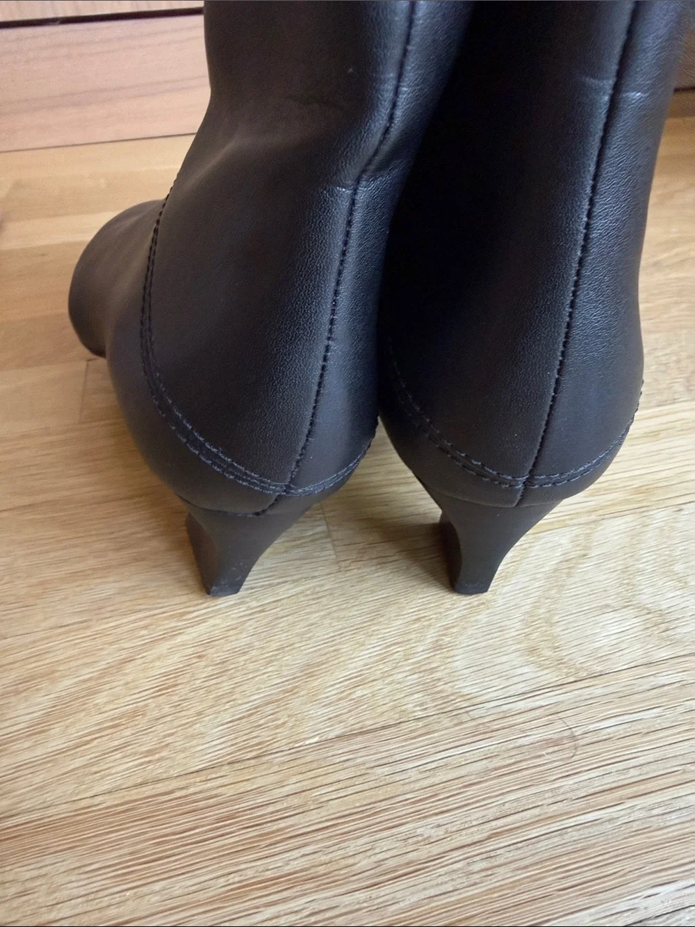 INTENTIONALLY BLANK Black Over-the-Knee Pointed Toe Boots